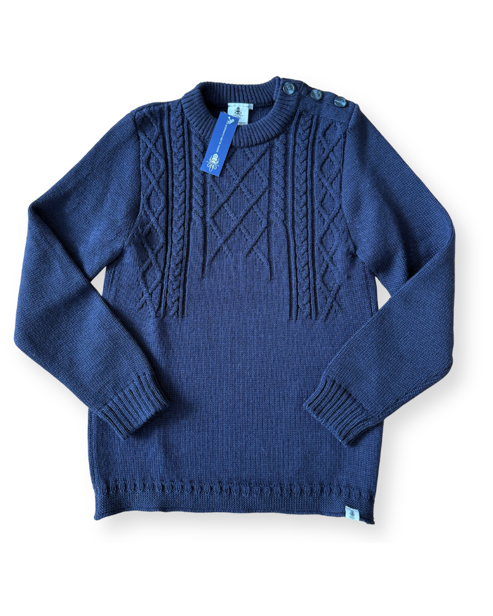 Submariner Navy Blue shoulder button knit jumper