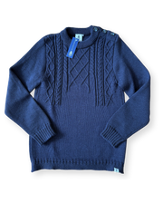 Submariner Navy Blue shoulder button knit jumper